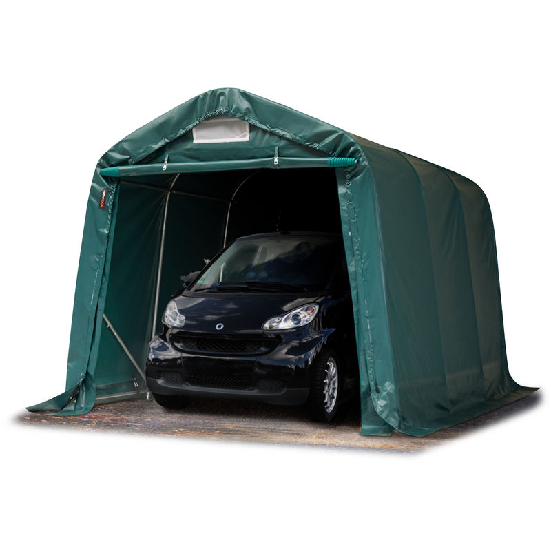Intent24 - Tente-garage carport 2,4 x 3,6 m d'élevage abri agricole tente de stockage bâche pvc 800 n armature solide vert fonce - vert