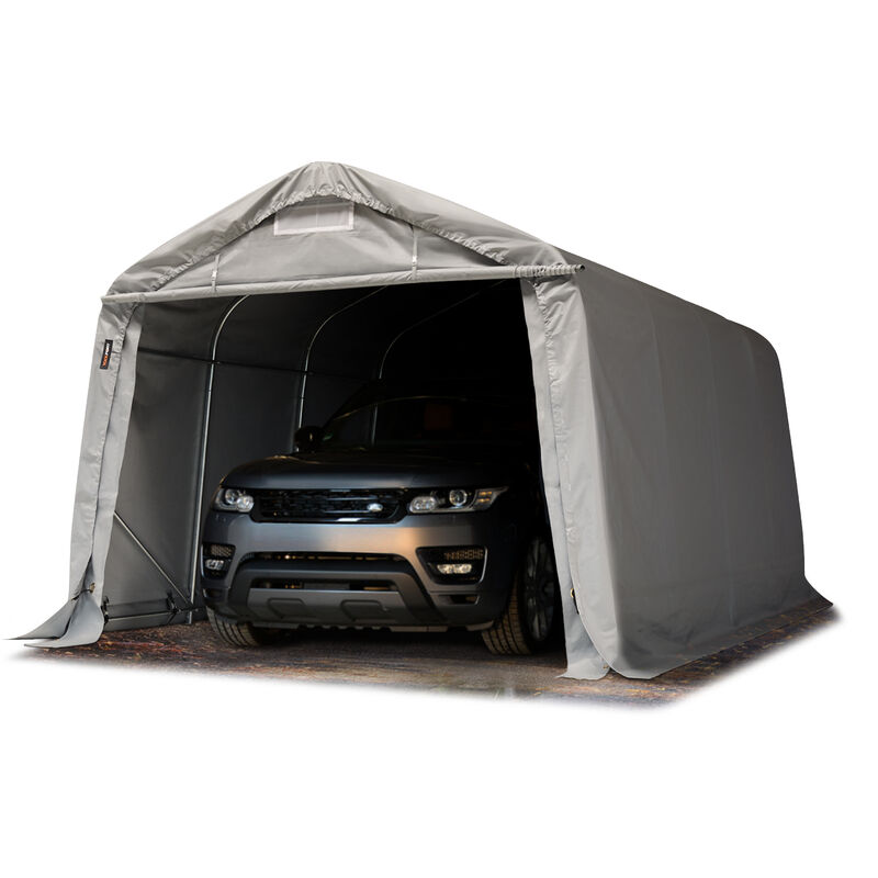 Tente-garage carport 3,3 x 4,8 m d'élevage abri agricole tente de stockage bâche pvc 800 n armature solide gris - gris