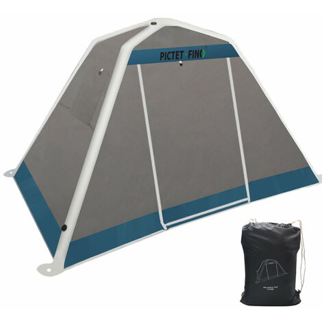 Tente gonflable 2-3 personnes Tente de camping Pop-up Tente de randonnée extérieure Tente moustiquaire Tente de protection UV Tente pare-soleil Auvent pour la maison Voyage Plage Cour arrière Randonnée (Bleu)