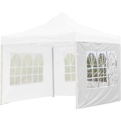 INEASICER Tente imperméable avec 1 panneau latéral, paroi latérale de 0,15 mm d'épaisseur, 2 couleurs, 12 tailles (Couleur : Blanc, Taille : 3 x 2 m)