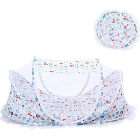 Tente Moustiquaire BéBé 0-2 Ans pour Lit Berceau Pliable Portable Anti-Insecte Avec Matelas Oreiller pour Maison Voyage Été Coloré