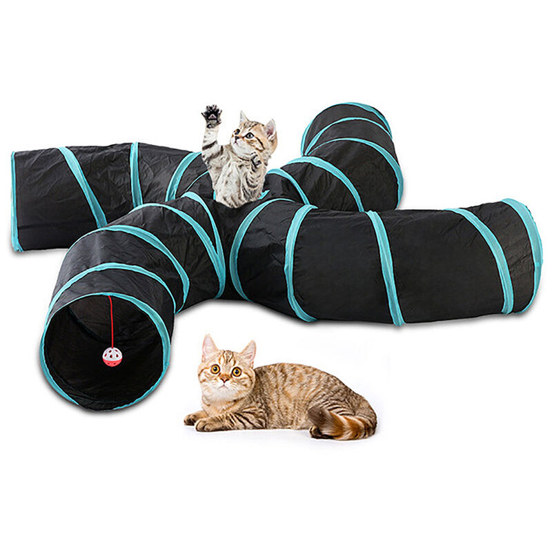 HAPPYSHOPPING Happyshopping - Tente Pet Tunnel 4 canaux pour chats et chiens