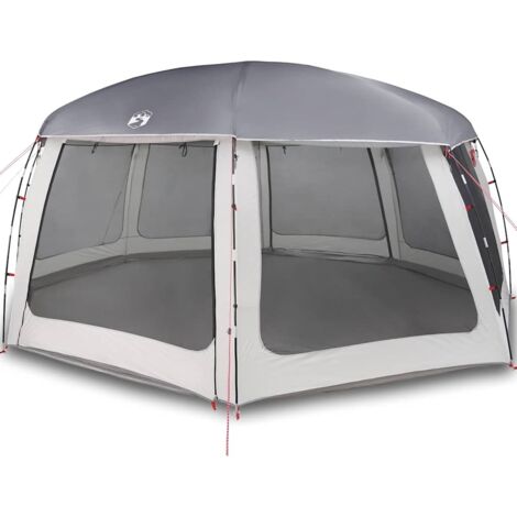 Tente piscine toit amovible parois maille gris 690x690 cm CFW611126