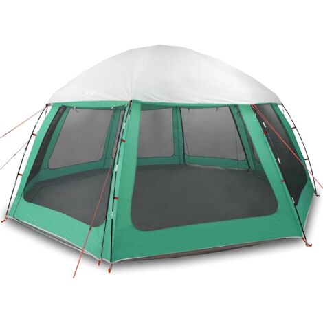 Tente piscine toit amovible parois maille vert d'eau 510x510 cm CFW196443