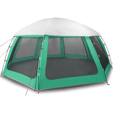 Tente piscine toit amovible parois maille vert d'eau 612x612 cm CFW232050