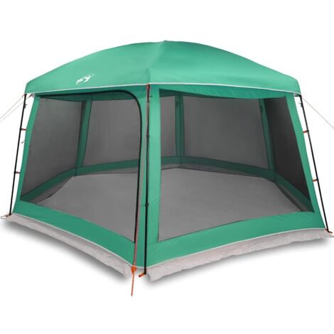 Tente piscine toit amovible parois maille vert d'eau 618x532 cm CFW774676