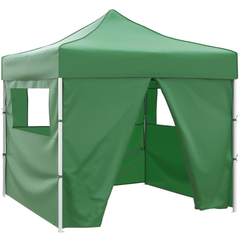 Tente pliable verte 3 x 3 m avec 4 parois