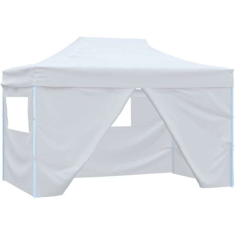 Vidaxl - Tente pliable de réception avec 4 parois 3 x 4,5 m Blanc