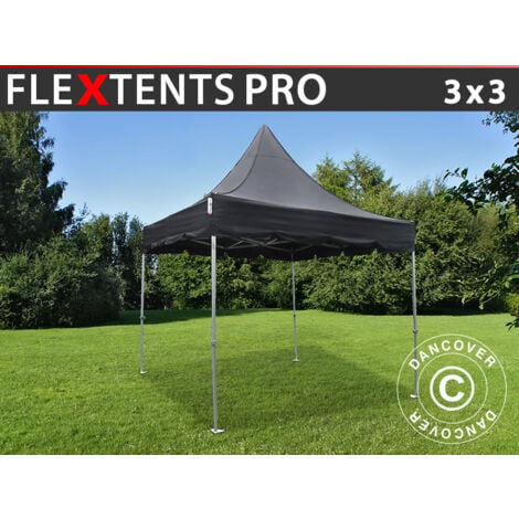 Tente pliable FleXtents PRO Peak Pagoda 3x3m Noir