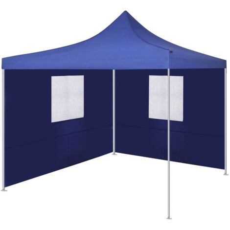 Tente pliable  Tente de réception Tente de jardin avec 2 parois 3 x 3 m Bleu 66487