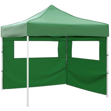 Tente pliable  Tente de réception Tente de jardin avec 2 parois 3 x 3 m Vert 87356
