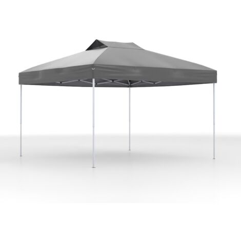 Tente Pliante 3 x 3 M, Tonnelle de Jardin Hauteur Réglable 255-275 CM avec Verrouillage Central à Clic & Sac de Transport Portable, Gris