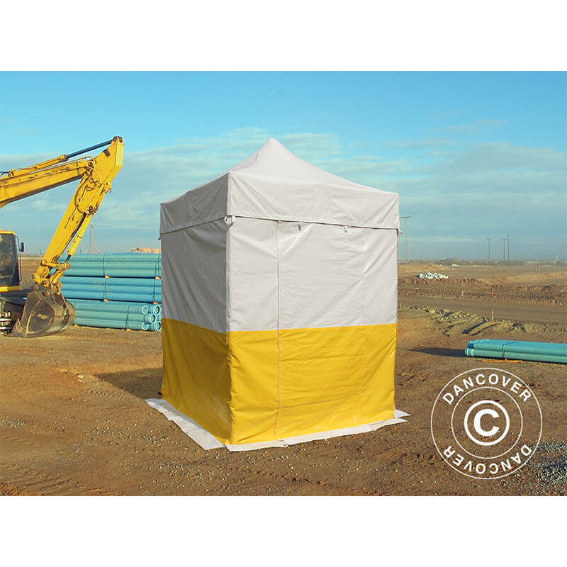 Dancover - Tente pliante Chapiteau pliable Tonnelle pliante Barnum pliant FleXtents® pro 2x2m, pvc, Tente de chantier, ignifuge, 4 parois latérales