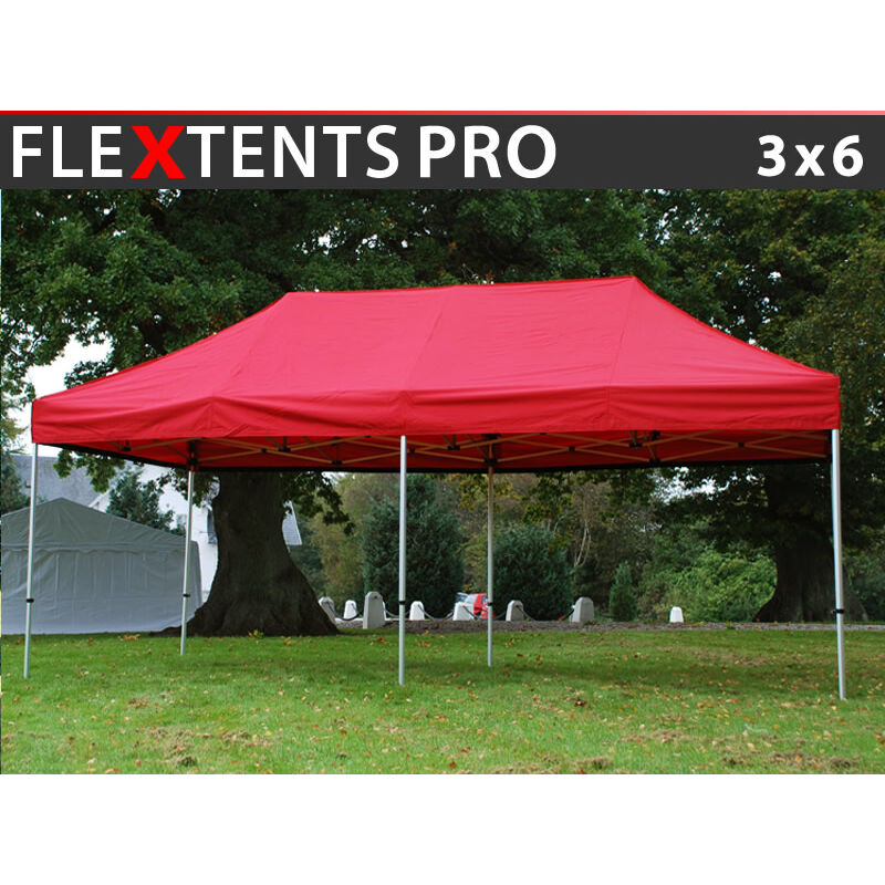 Dancover - Tente pliante Chapiteau pliable Tonnelle pliante Barnum pliant FleXtents pro 3x6m Rouge - Rouge