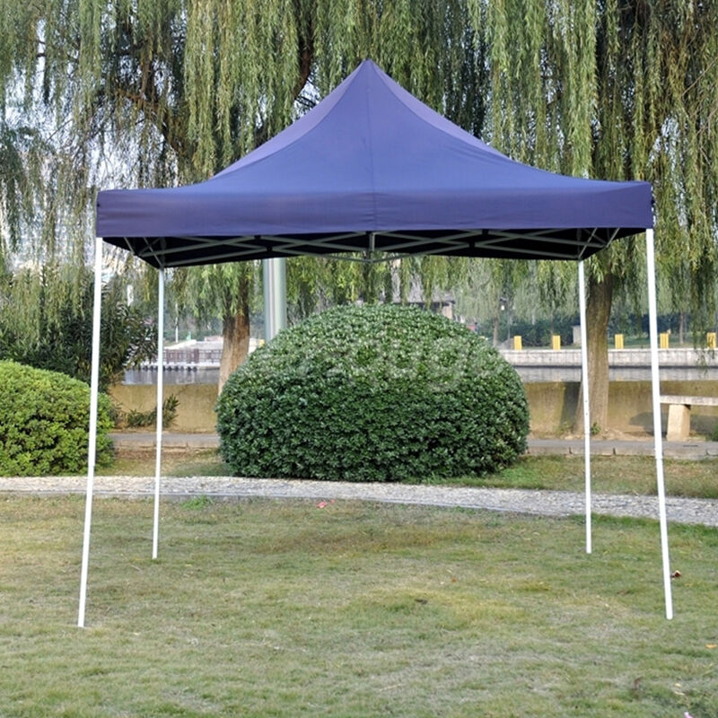 Tente Pliante Tonnelle de jardin 3x3m en Polyester 180g/m² traitée antigel + sac de transport | BLEU - INTEROUGE