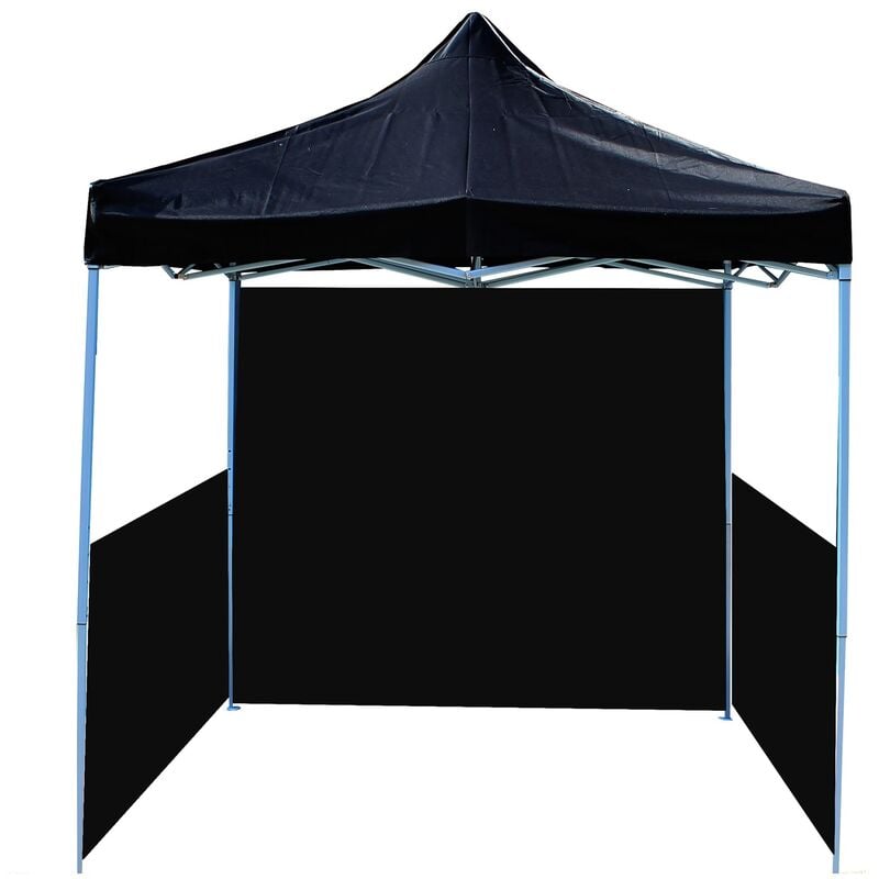 Prixprime - Tente pliante noire avec toiles latérales 3m x 3m