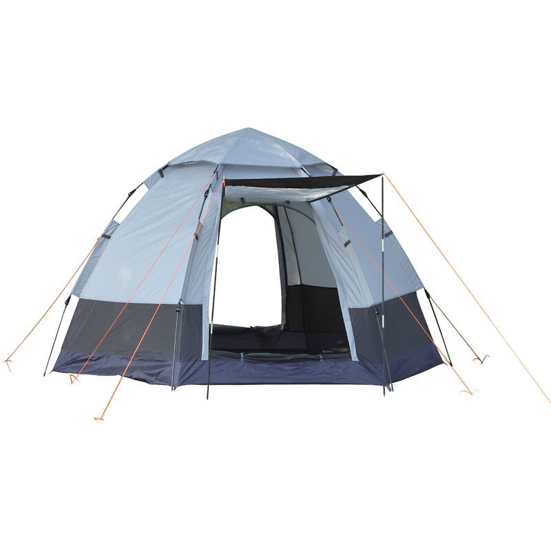 Outsunny - Tente pop up montage instantané - tente de camping 3-4 pers. - 2 grandes portes - dim. 2,6L x 2,6l x 1,5H m fibre verre polyester oxford