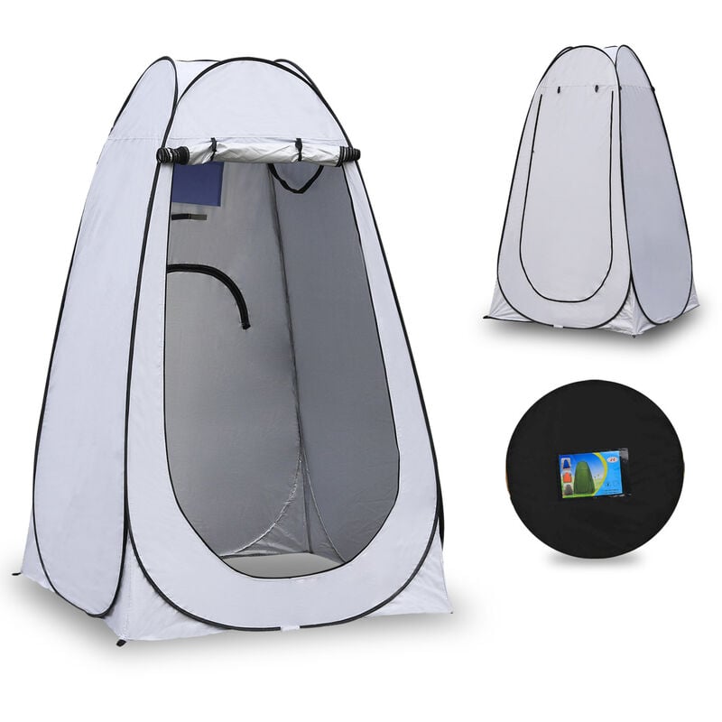 Tente pop-up portable pour camping, caravane, pique-nique, toilettes et douche,120x120x190cm, Gris
