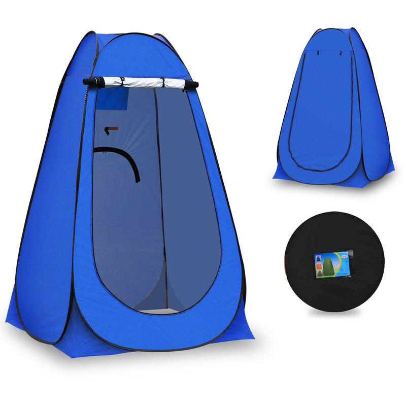 Tente pop-up portable pour camping, caravane, pique-nique, toilettes et douche,120x120x190cm, Bleu