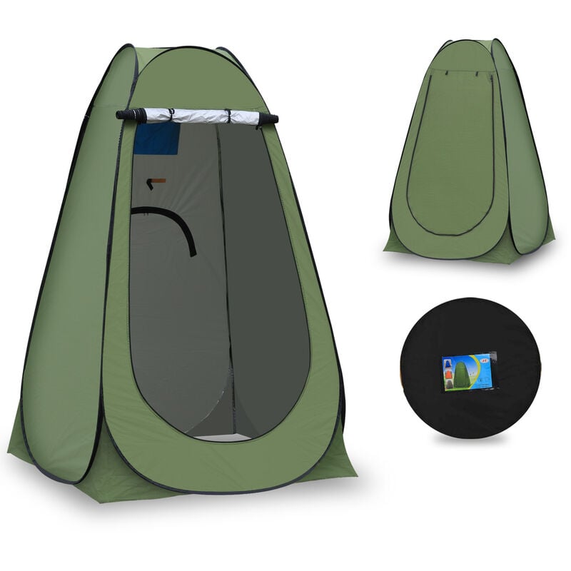 Tente pop-up portable pour camping, caravane, pique-nique, toilettes et douche,120x120x190cm,Vert