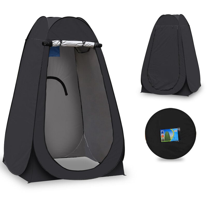 Tente pop-up portable pour camping, caravane, pique-nique, toilettes et douche,120x120x190cm, Noir