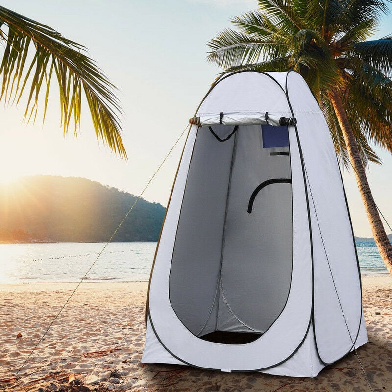 Tente pop-up portable pour camping, caravane, pique-nique, toilettes et douche,150x150x190cm, Gris