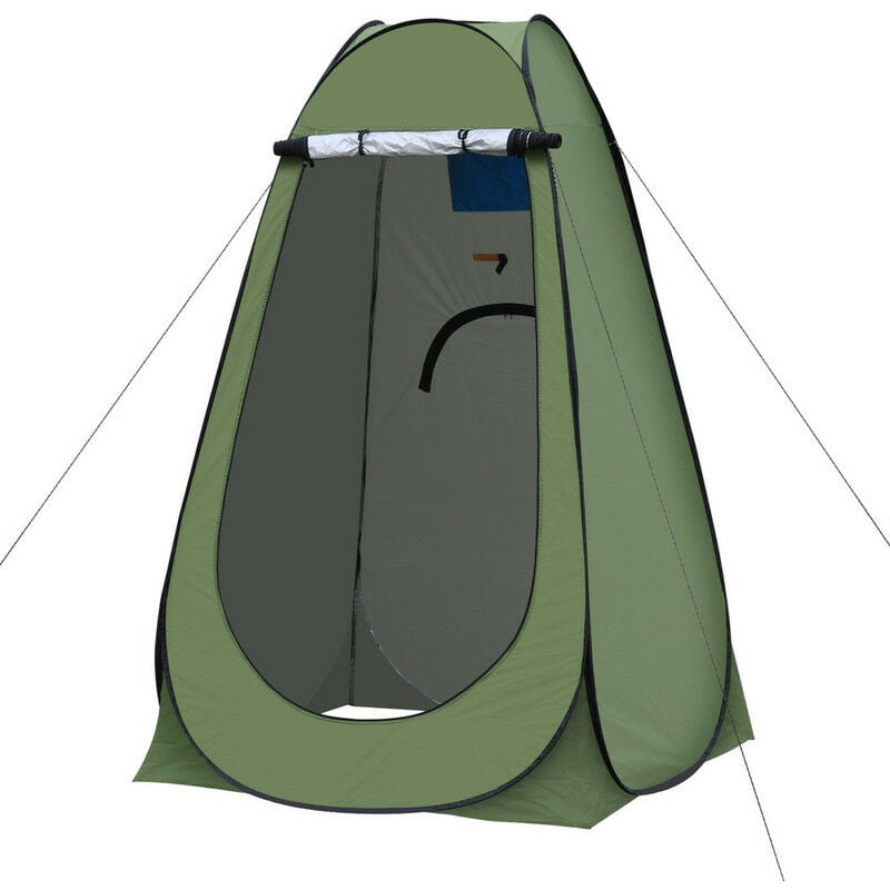 Tente pop-up portable pour camping, caravane, pique-nique, toilettes et douche,150x150x190cm, Vert