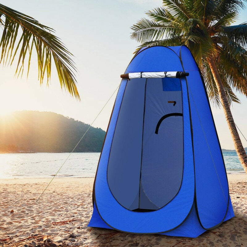 Tente pop-up portable pour camping, caravane, pique-nique, toilettes et douche,150x150x190cm, Bleu
