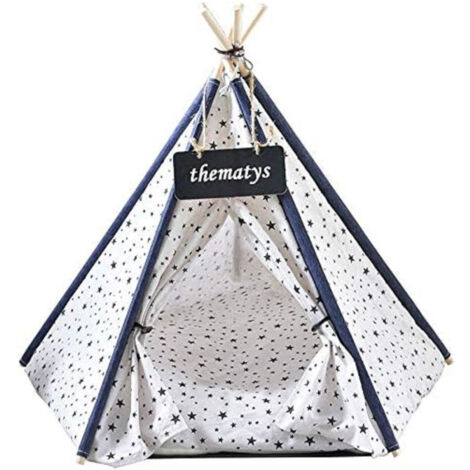 Tente Pour Chiens Chats Animaux De Compagnie Tipi Coussin Lavable Panier 50x50x70cm