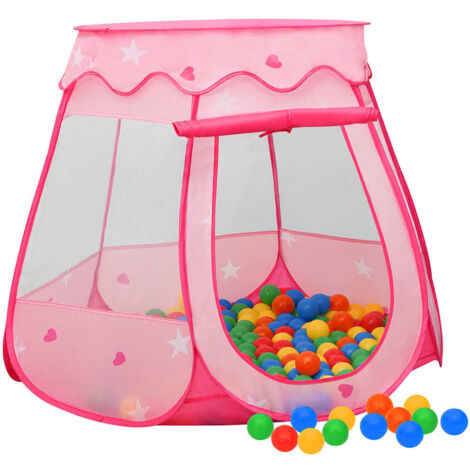 Tente pour enfant - Style Moderne - Maison de jeu - avec 250 balles Rose 102x102x82 cm Chic-859362