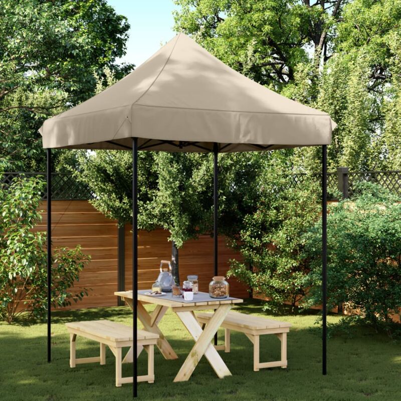 Vidaxl - Tente de réception pliable escamotable taupe 200x200x306 cm