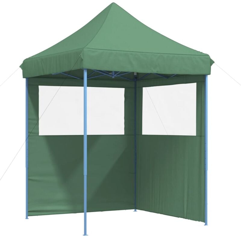 Tente de réception pliable escamotable 2 parois latérales vert Vidaxl