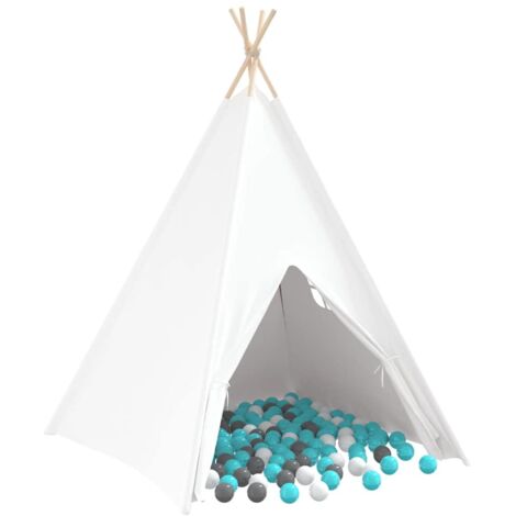 Tente tipi Blanc 120 x 120 x 150 cm Tissu, Plastique CFW229708