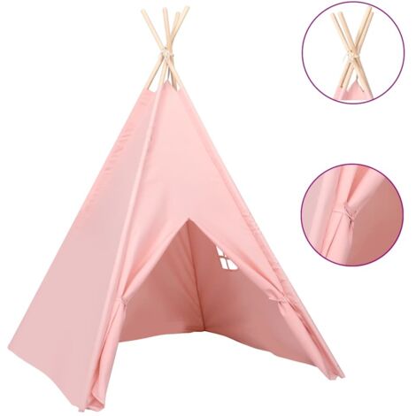 Tente tipi d'enfants avec sac Peau de pêche Rose 120x120x150 cm CFW172928