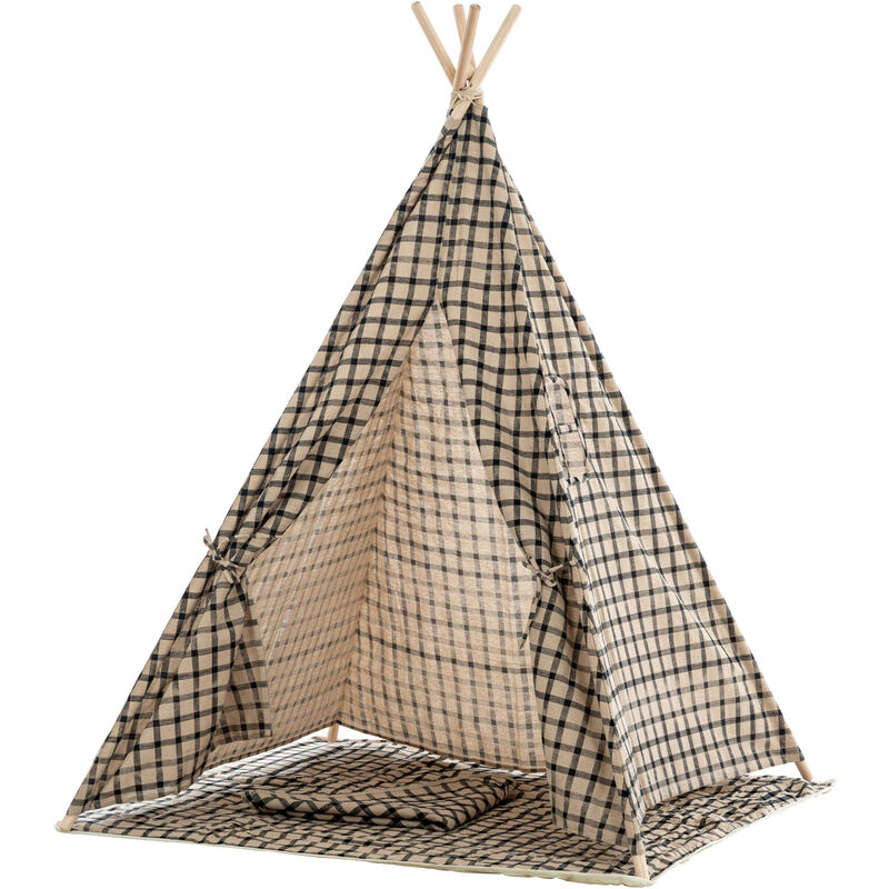 Tente Tipi Esna pour enfants Noir Damier