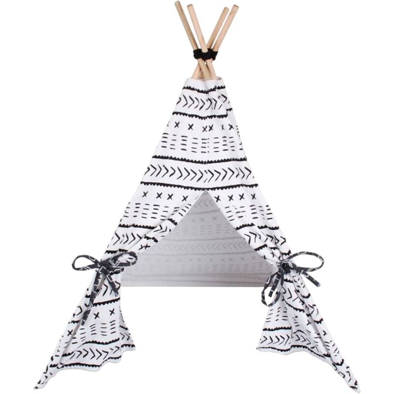 Tente tipi pour animaux de compagnie en toile Well Home 56x56x74cm