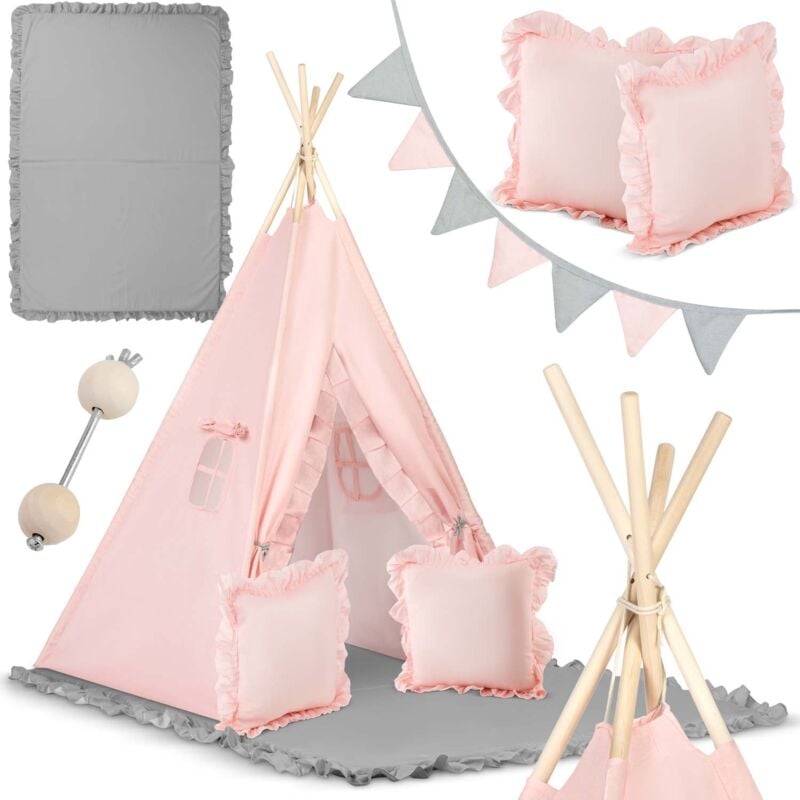Tente tipi pour enfants NK-406 Nukido - rose clair