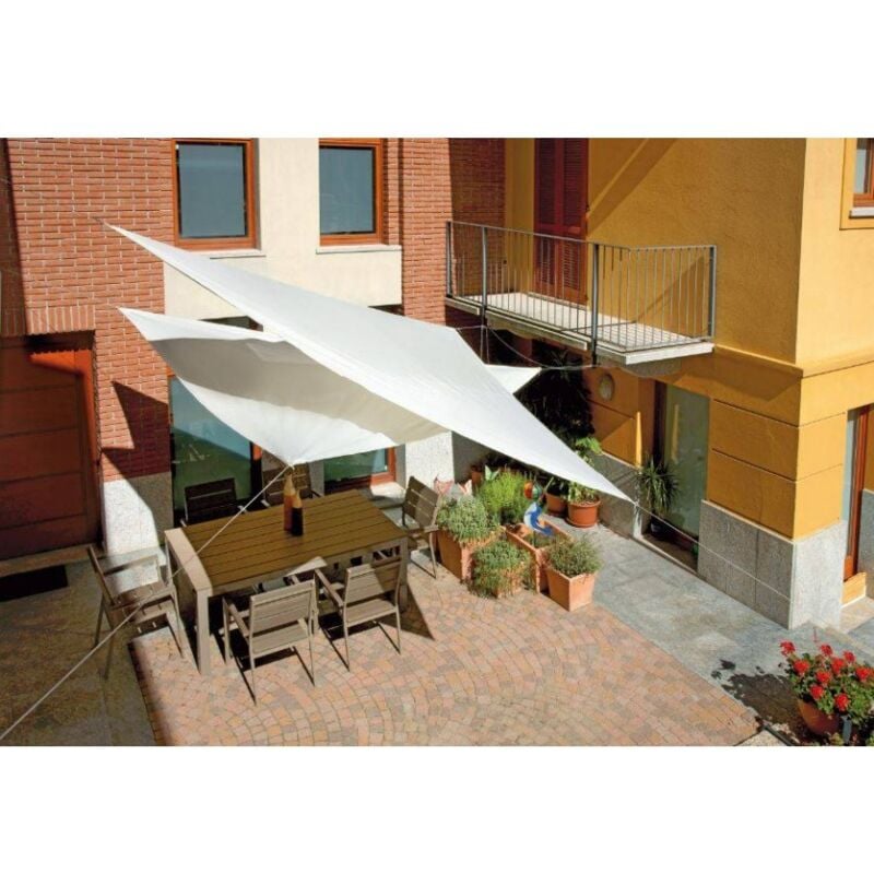 Voile de jardin triangulaire 3,6 mètres ecrù - Chiusi