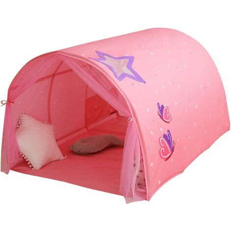 Tentes de jeu pour filles garçons Galaxy Starry Sky Dream Tentes de lit pour enfants Portable Pop Up Baby Toddlers Playhouse avec double rideau en filet, 140x100x80cm