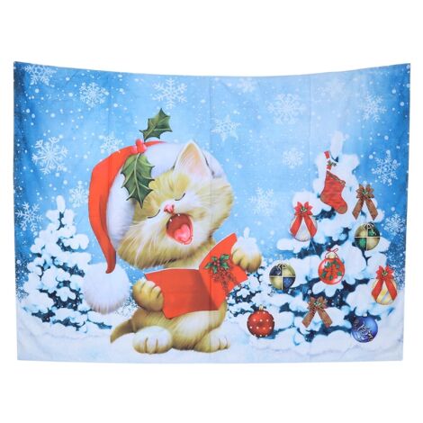 Tenture murale 200x150cm motif Noël, tapis décoratif pour salon, chambre, dortoir