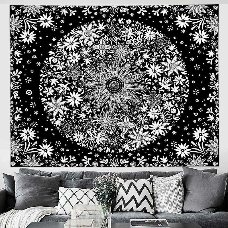 Tenture murale de tapisserie, tapisseries, tenture murale indienne hippie Boho Mandala, décoration de tapisserie
