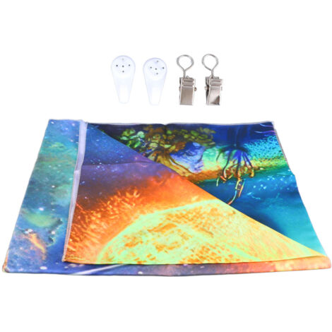 Tenture murale fluorescente paysage réactive aux UV, décoration murale lumineuse 150x130cm