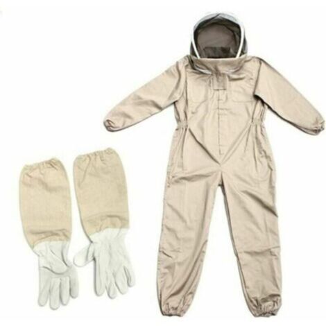 Tenue d'apiculture professionnelle XL avec voile autoportant et gants longs en coton résistant – équipement complet apiculteur