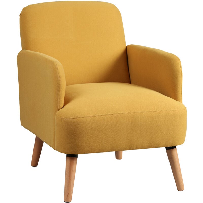 Altobuy - teodore - Fauteuil Rembourré Tissu Jaune
