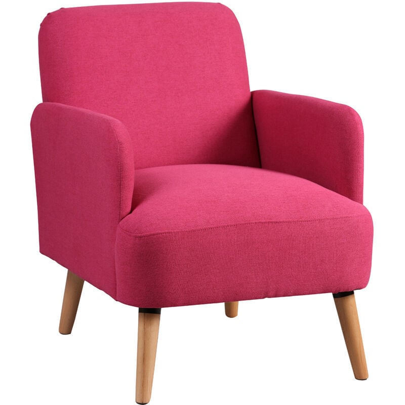 Altobuy - teodore - Fauteuil Rembourré Tissu Rose