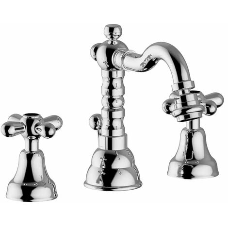 Teorema - Batteria Bidet Tre Fori Con Canna - Serie: Daisy - Colore: Cromato - Articolo: 70419110X4