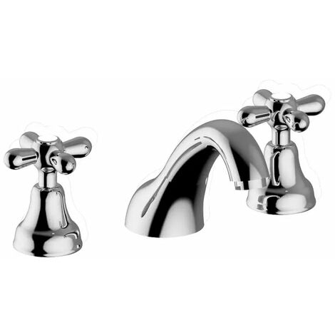 Teorema - Batteria Lavabo Tre Fori Con Canna Bassa - Serie: Daisy - Colore: Cromato - Articolo: 70312110X4