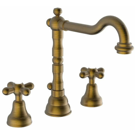 Teorema - Batteria Lavabo Tre Fori - Serie: Daisy - Colore: Bronzato - Articolo: 70315Gg0S4
