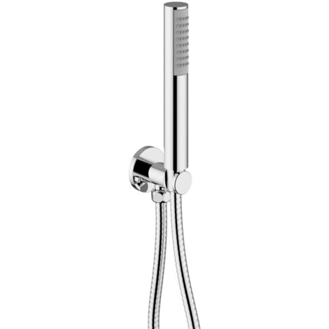 TEOREMA RUBINETTERIA Serie Shower Program Gomito Doccia Con Presa Acqua E Doccetta Cromo Tondo Basic