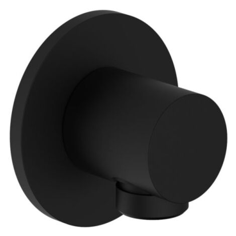 TEOREMA RUBINETTERIA Serie Shower Program Gomito Presa Acqua A Muro Tonda Matt Black